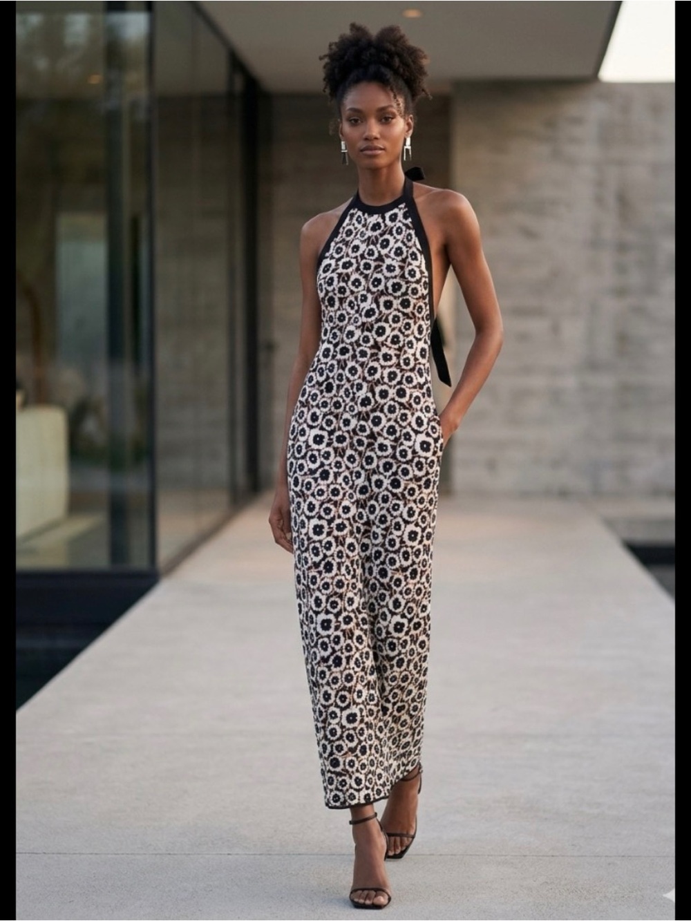 Diane von Furstenberg X Target Jacquard Halter Tie Neck Sweaterknit Midi Dress S